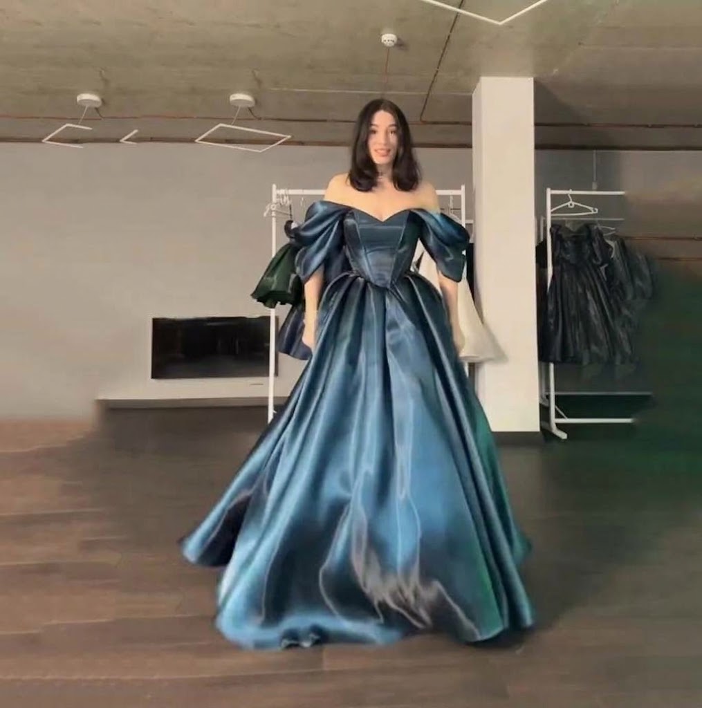 Billy Luxurious Iridescent A Line Prom Gowns Off The Shoulder Party Gown