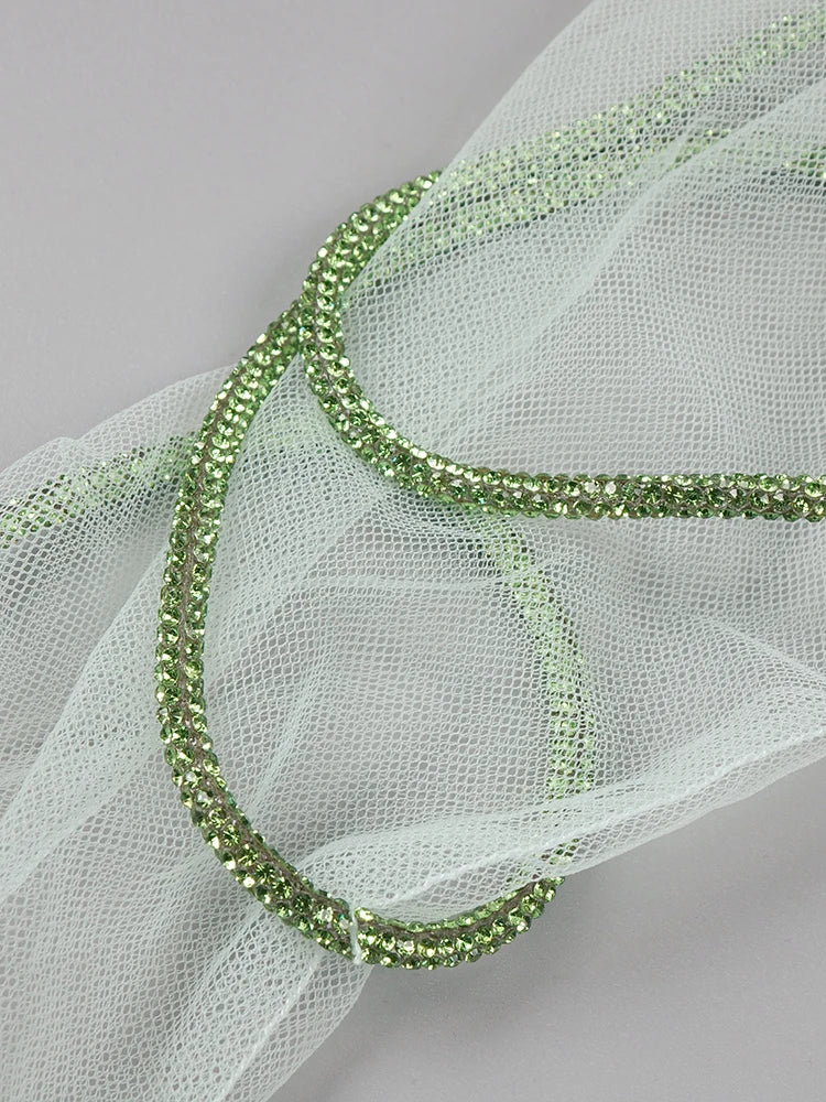 Fremely Beaded Light Green Strapless Dress