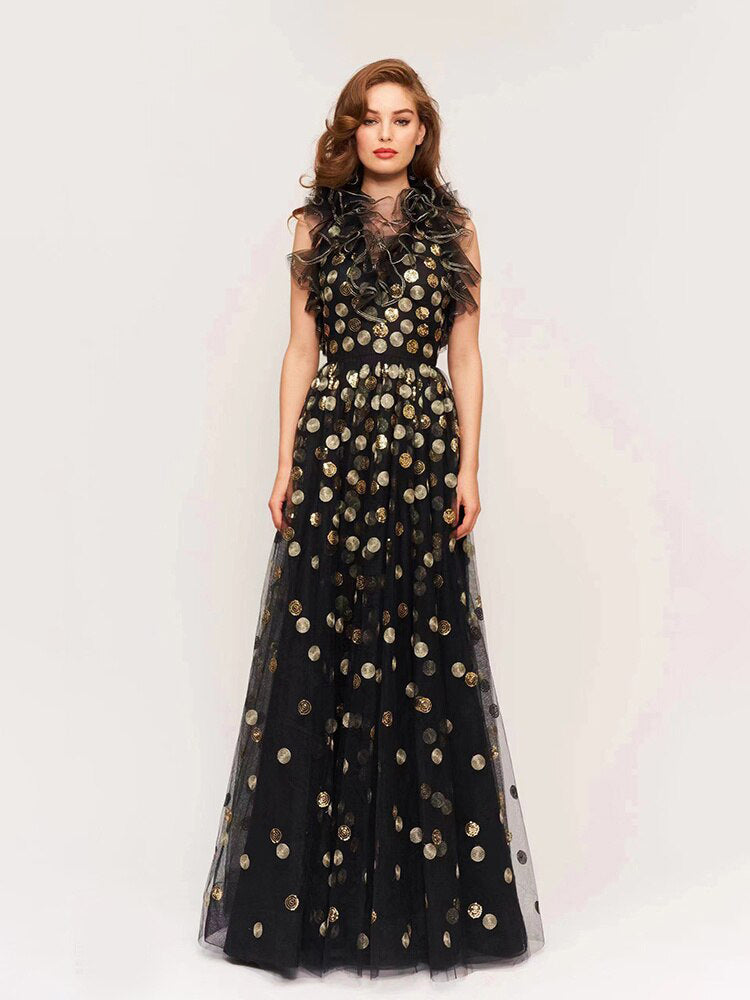 Nikki Backless Black Evening Dress