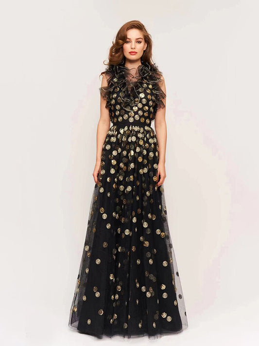 Nikki Backless Black Evening Dress