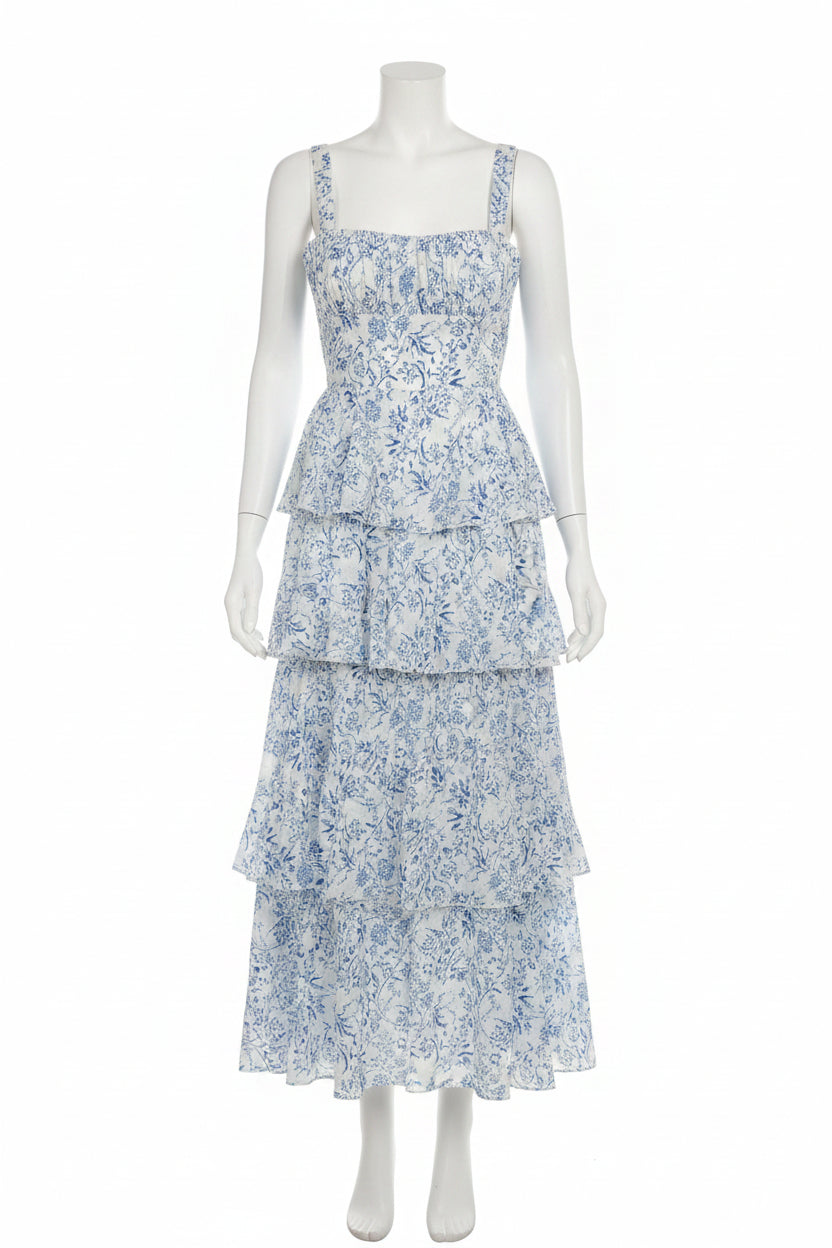 Eleanna floral suspender cake dress dress