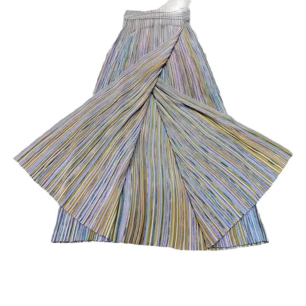 Amanda Colorful Striped Gradient Long Skirt Knitted Dress