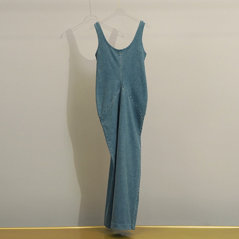 Eliaza Denim Halter Dress