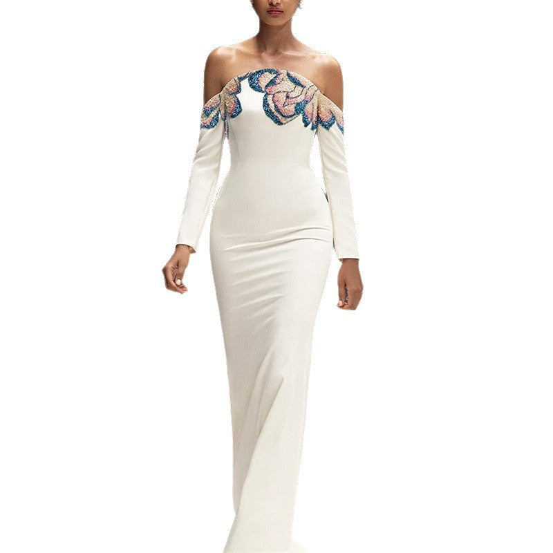 Natasha Dress with Beaded and Bejeweled Accents