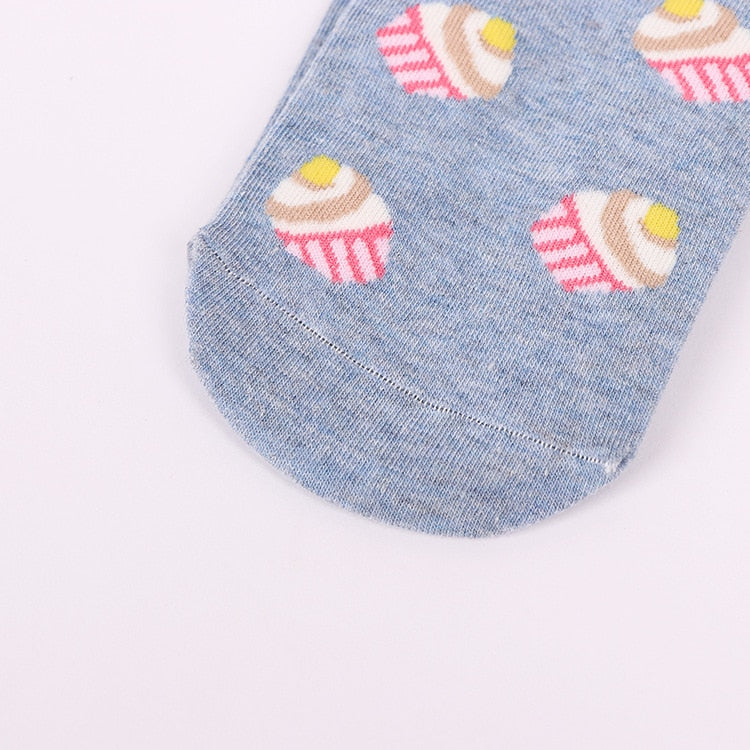 5 pairs Cotton  Cupcake Short Ankle Socks