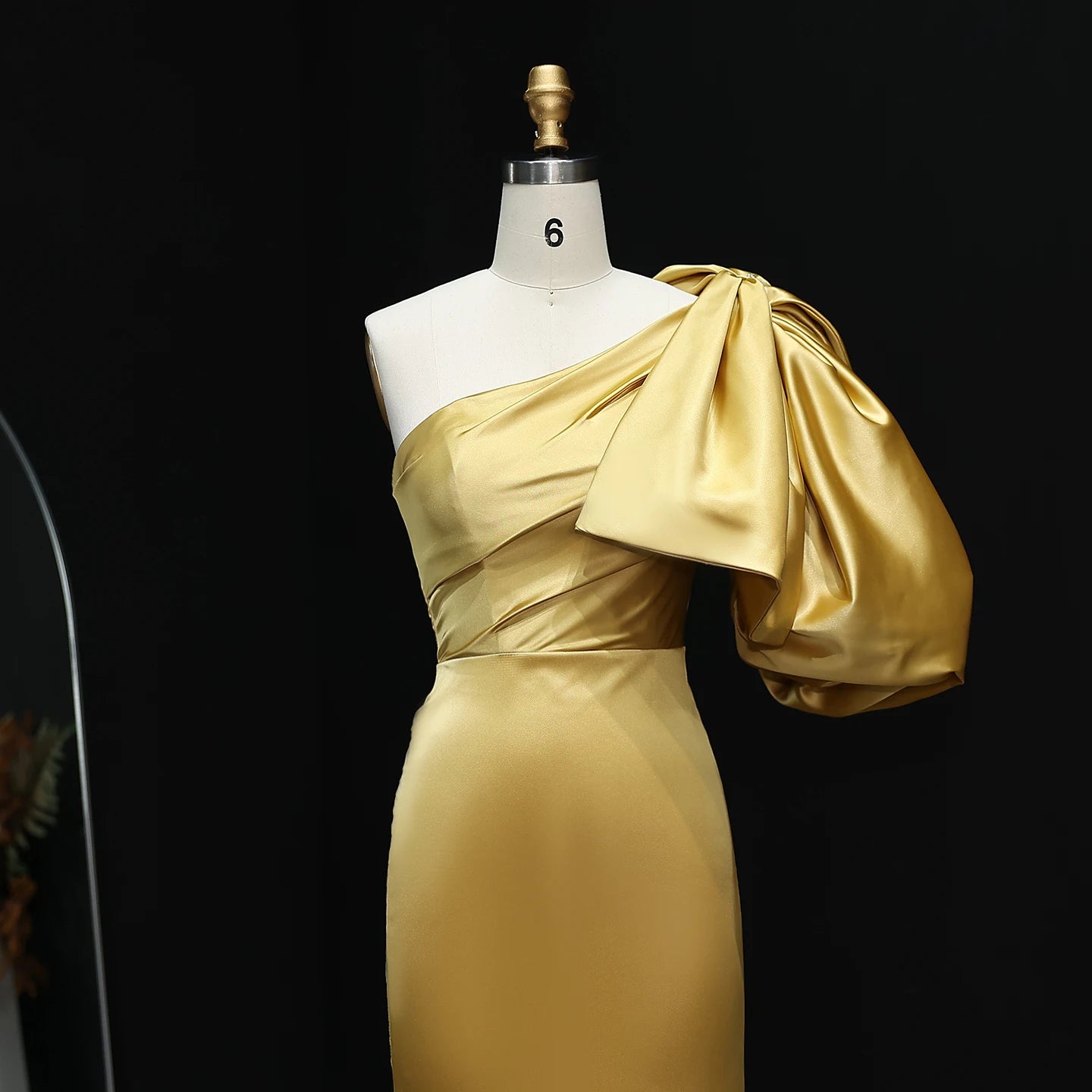 Georgina Bow Gold Mermaid Evening Dress