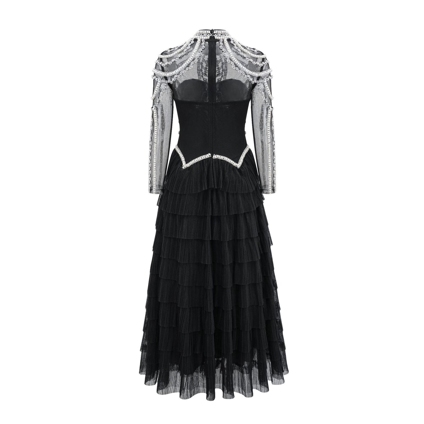 Olly Long Sleeve Beaded Lux Dress