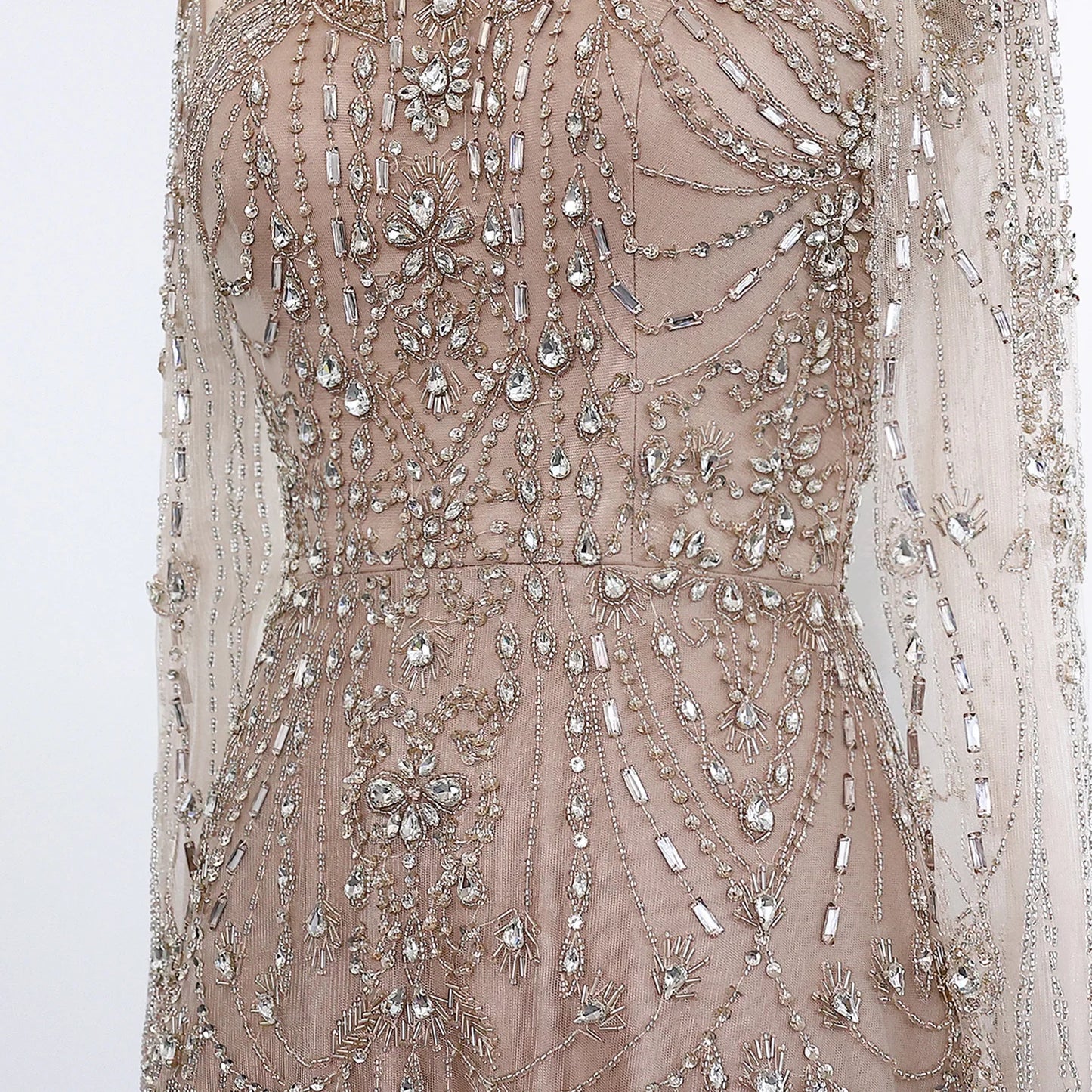 Ruby Long Sleeves High Neck Dubai Luxury Evening Dress