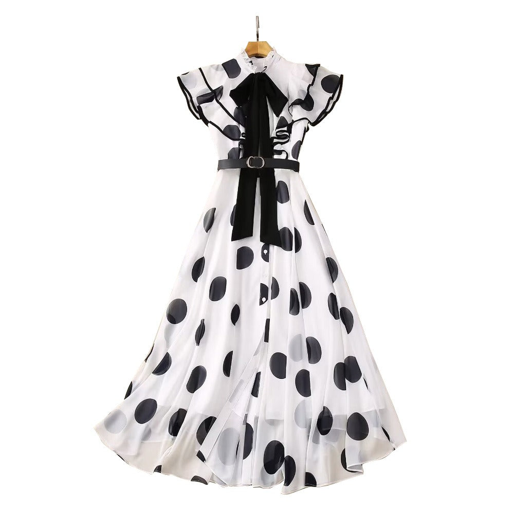 Arabella  Single Breasted Lace Up Polka Dot Fairy Dress