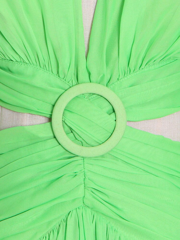 Angel Green Fresh Holiday Style Long Dress