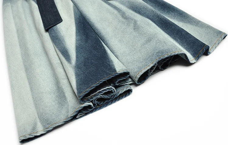 Brianna  Spliced Gradient High Waist Denim Dress