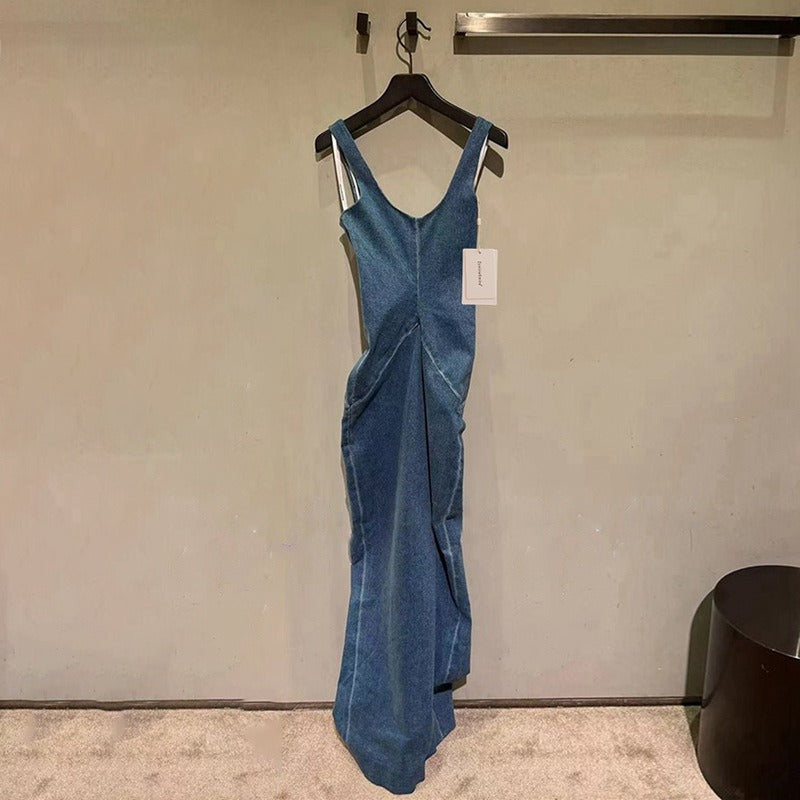 Eliaza Denim Halter Dress