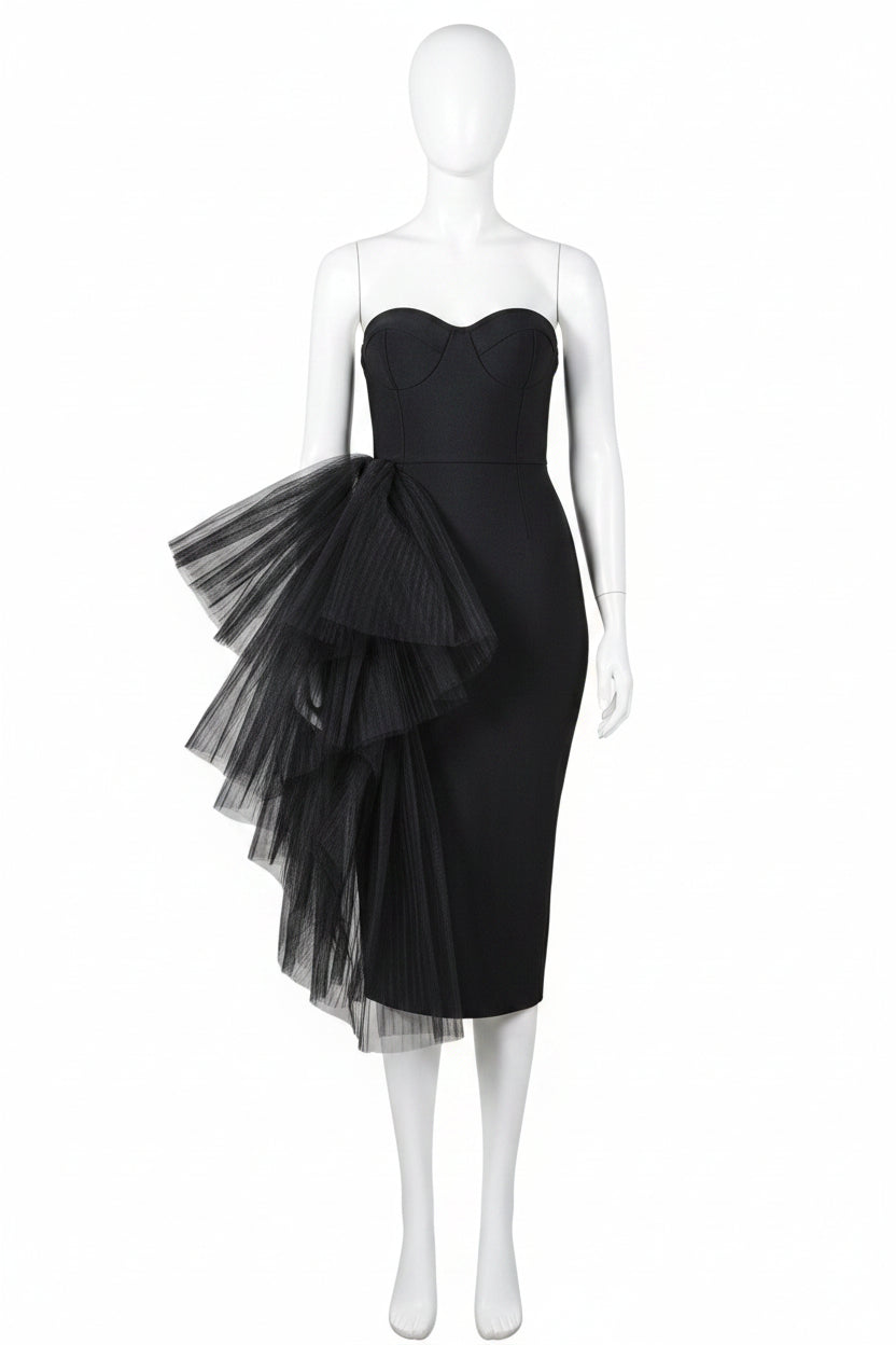 Bea Bandage dress new high waisted dinner dress strapless mesh dress