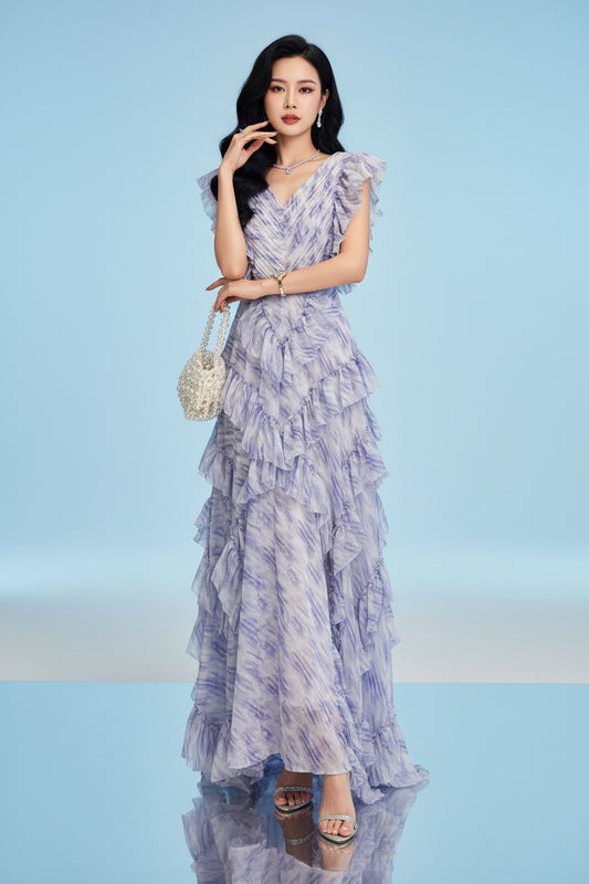 Alice V-Neck Butterfly Sleeve Dress