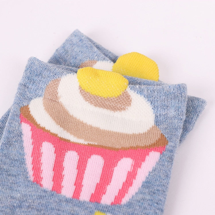 5 pairs Cotton  Cupcake Short Ankle Socks