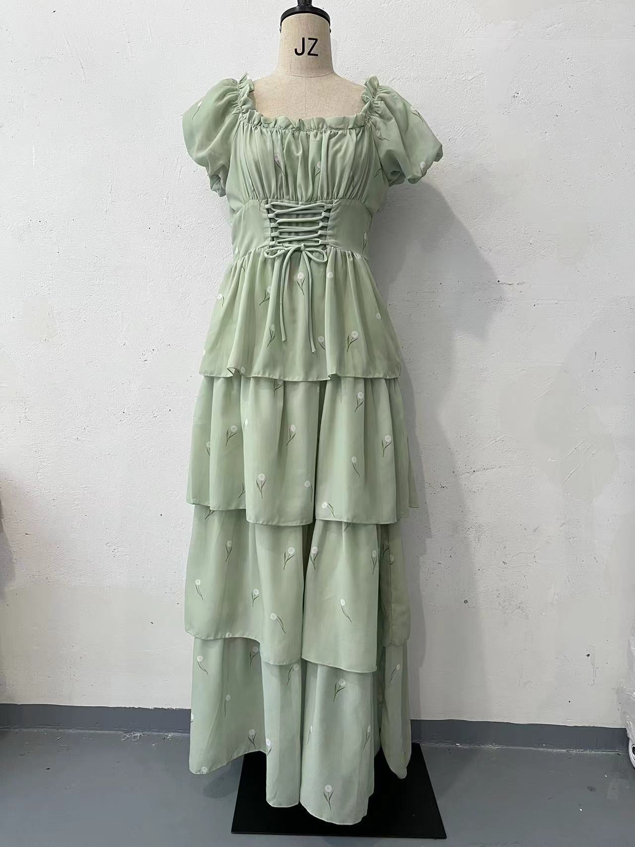 Mariah waist cinching fluffy dress cake dress