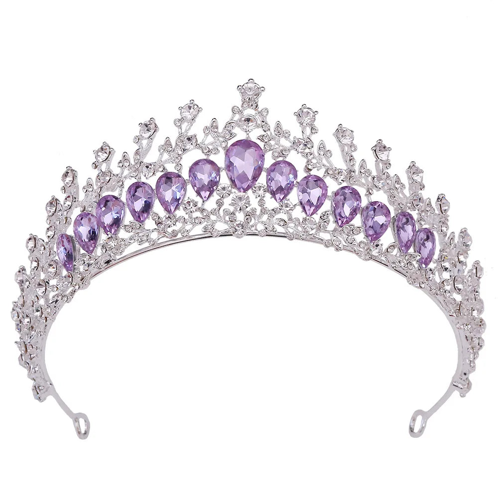 Vintage Silver and Purple Rhinestone Tiaras Crowns