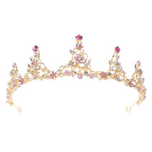 Load image into Gallery viewer, Tiara Gold Crown Jewelry Hair Accessories