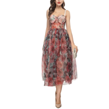 Load image into Gallery viewer, Courtney Spaghetti Strap Sleeveless Floral Backless Dress