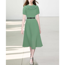 Load image into Gallery viewer, Tiana O-Neck Short Sleeve Belt Loose Dress