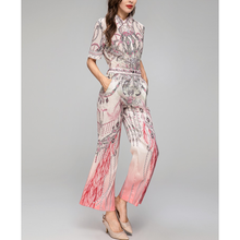 Load image into Gallery viewer, Kyomi Short Sleeve Tops+Wide Leg Pants 2 Pieces Set