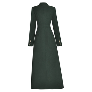 Meadow Autumn Trench Coat Stand Collar Long Sleeve Dress