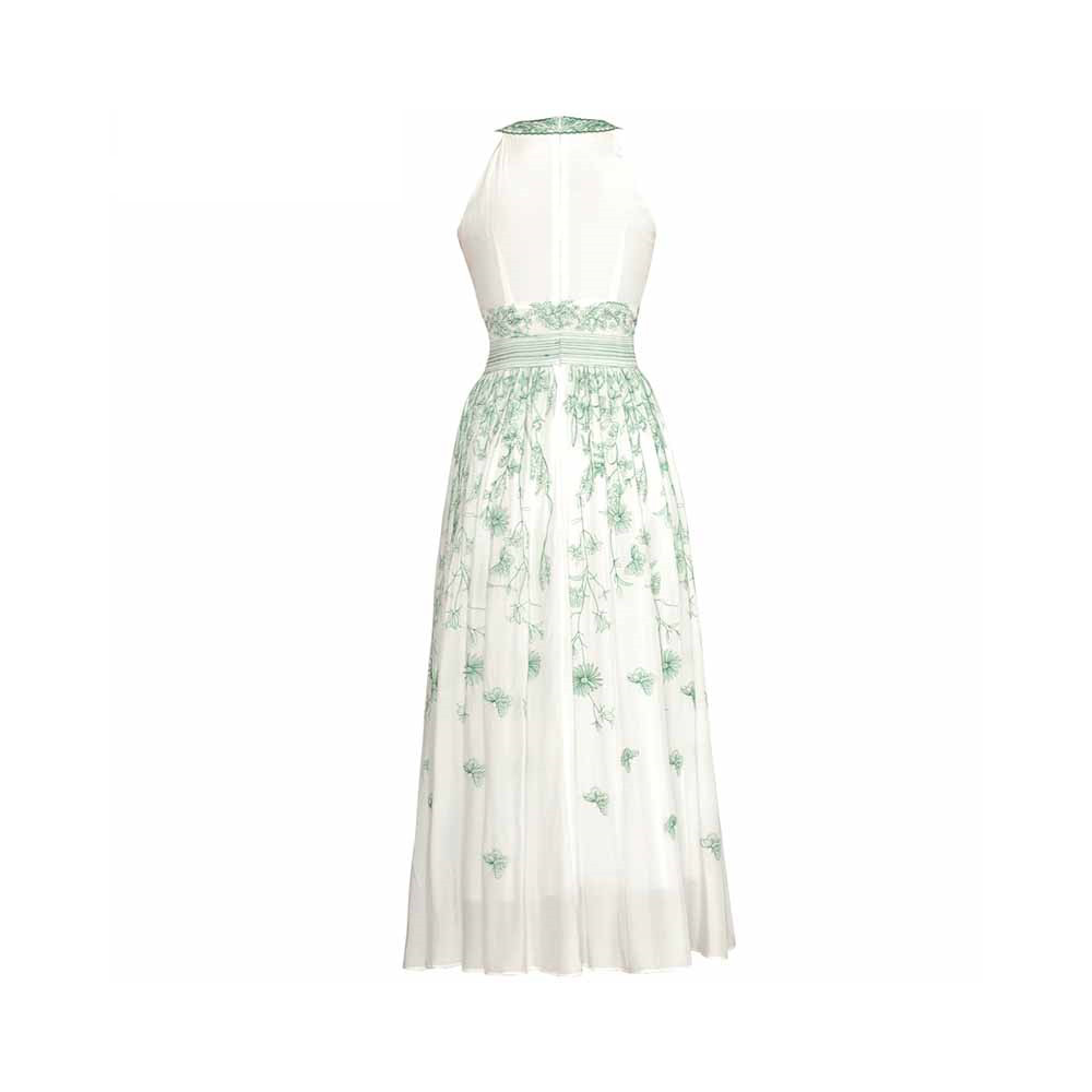 Athena V-Neck Sleeveless Embroidery Dress