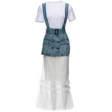 Load image into Gallery viewer, Everleigh O-Neck Short Sleeve And Spaghetti Strap Cowboy skirt 2 Pieces Set