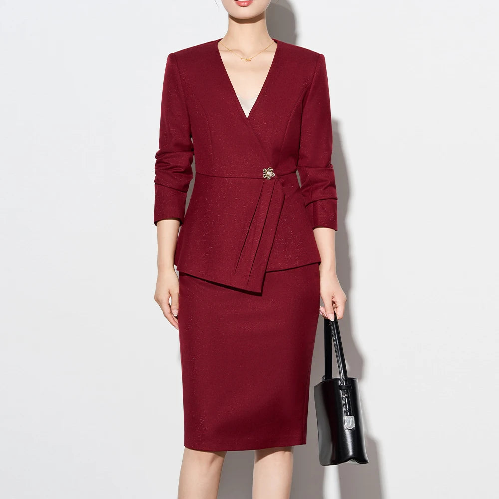 Amara Blazer Skirt Suit 2 Piece Matching Set