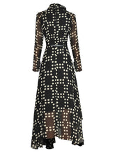 Load image into Gallery viewer, Zara Long Sleeve Polka Dots Lace-up Chiffon Dress