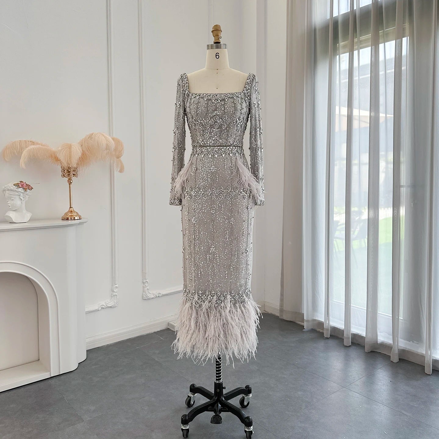 Cyrelle Mermaid Evening Dress with Cape