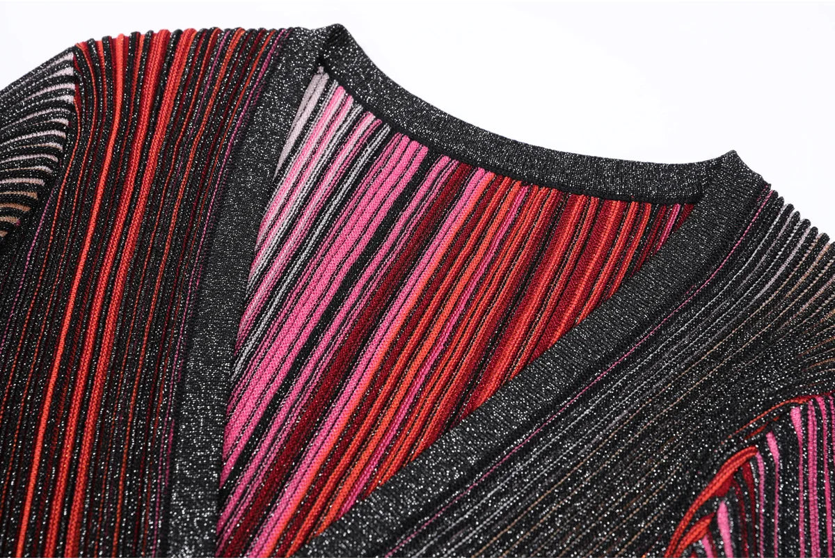 Daphne Rainbow Striped Knitting Dress