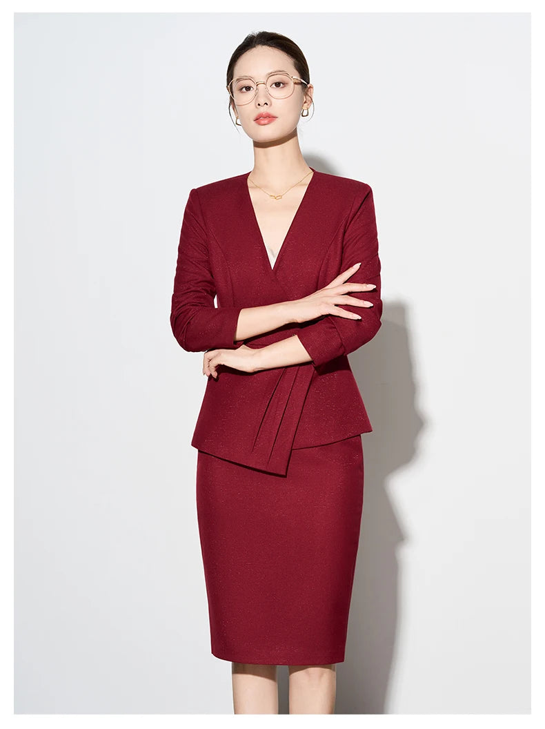 Amara Blazer Skirt Suit 2 Piece Matching Set