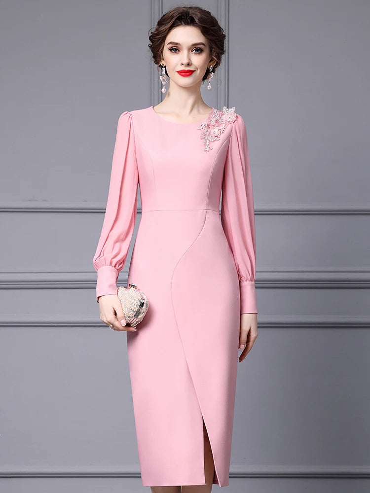 Marie Pink Elegant Party Dress