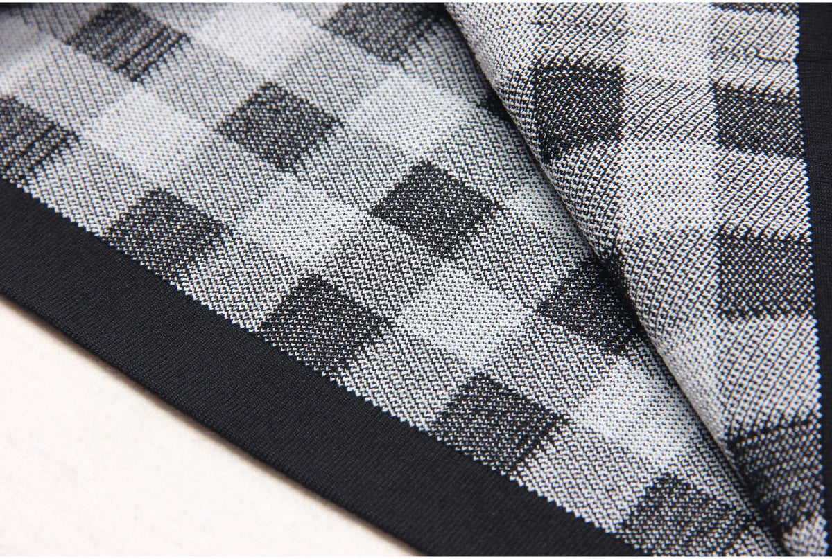 Jessy Plaid Knitting Sweater Dress