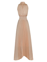 Load image into Gallery viewer, Raquel Stand Collar Sleeveless Long Pleated Dress