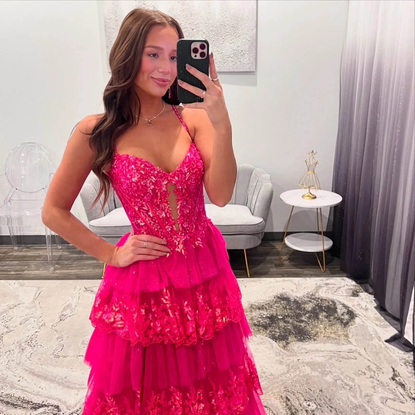 Fatima Sweetheart Sheer Corset Prom Dress