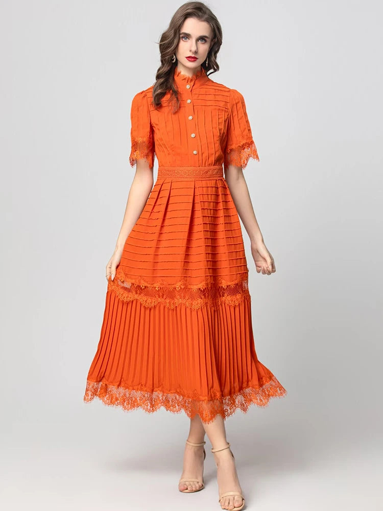 Zyla Vintage Pleated Dress