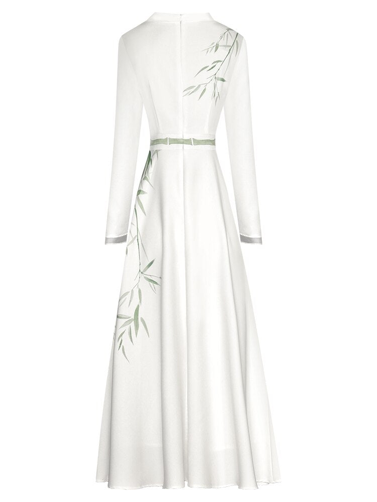 Adison V-Neck Long Sleeve Crystal Chinese Style Dress