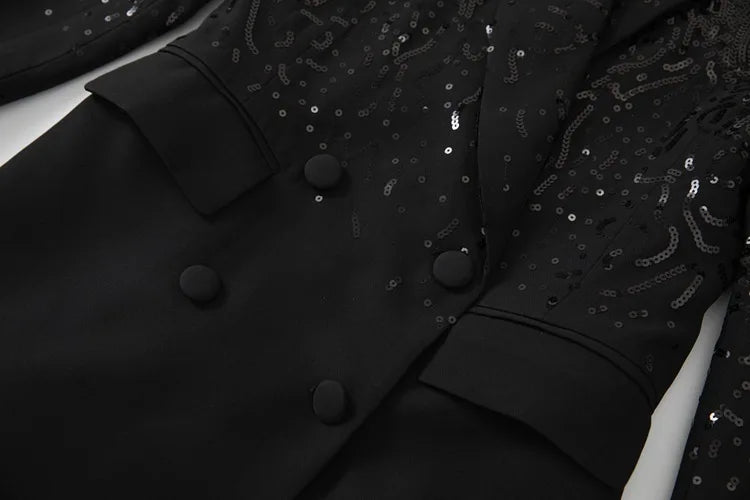 Jordan  Solid  Sequin Trench