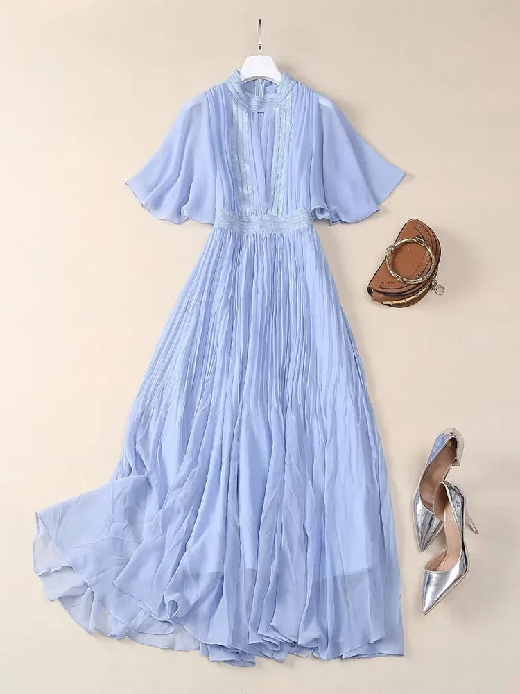 Emely Summer Solid Color Long Dress