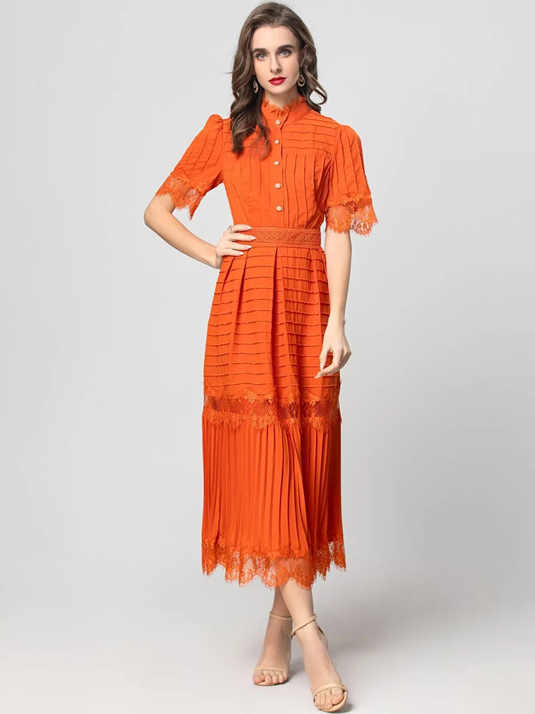 Zyla Vintage Pleated Dress