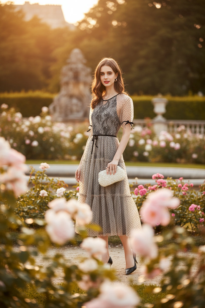 Ashley French Mesh Dress