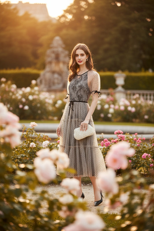 Ashley French Mesh Dress