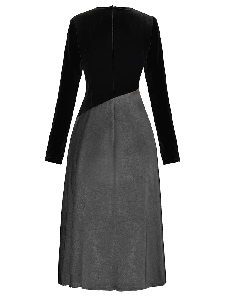 Leah Vintage Velvet Spliced Dress