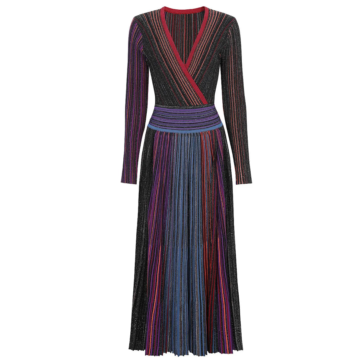 Daphne Rainbow Striped Knitting Dress