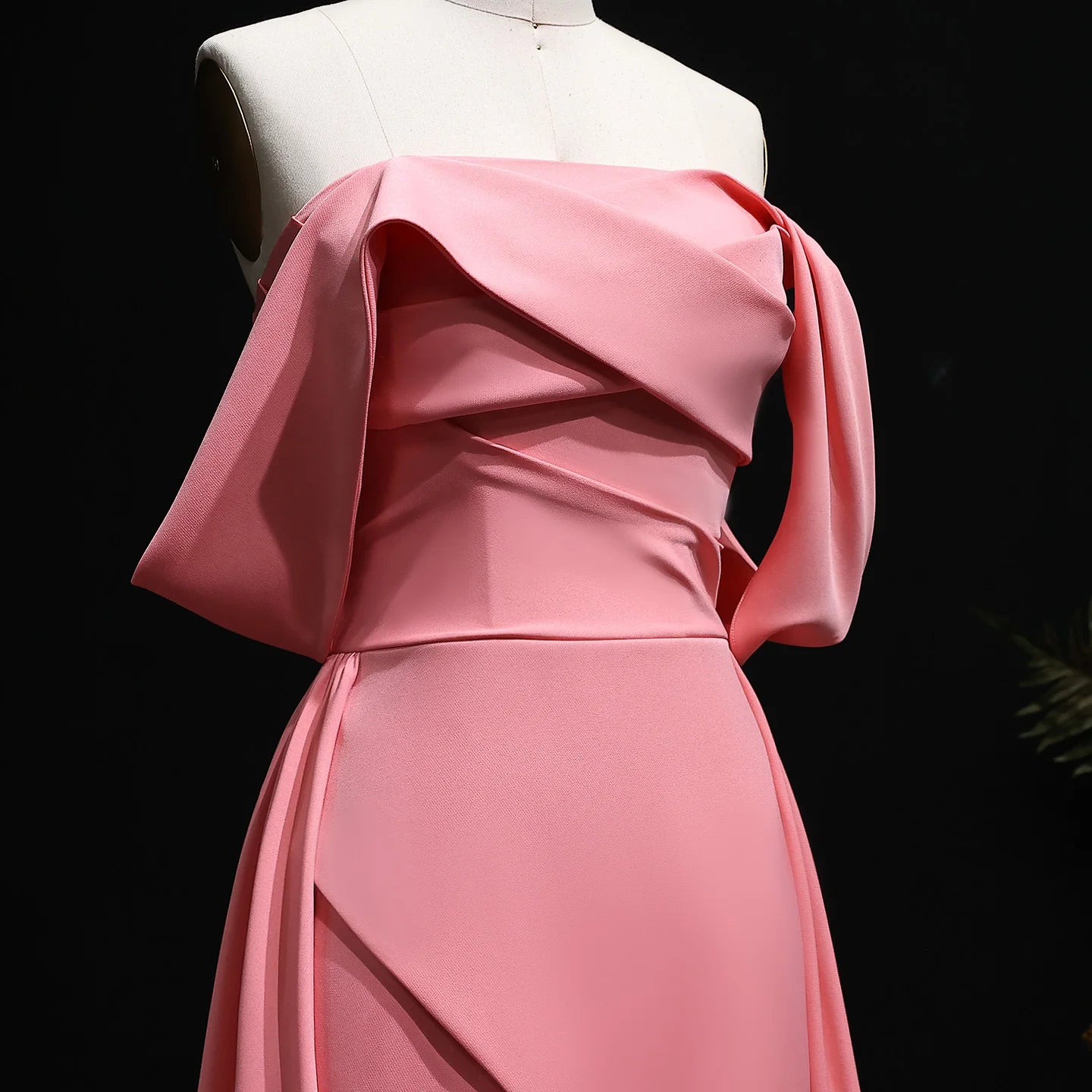 Jemelyn Dubai Peach Off Shoulder Evening Dress