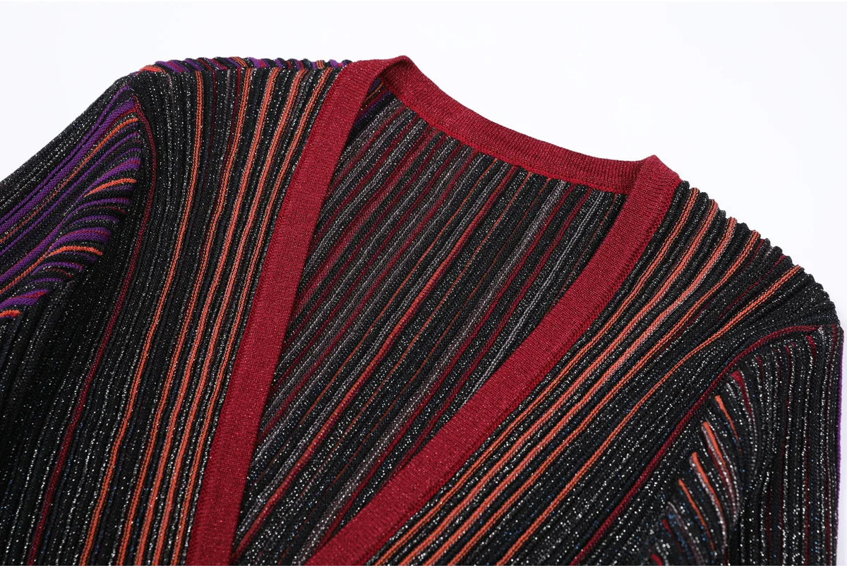 Daphne Rainbow Striped Knitting Dress