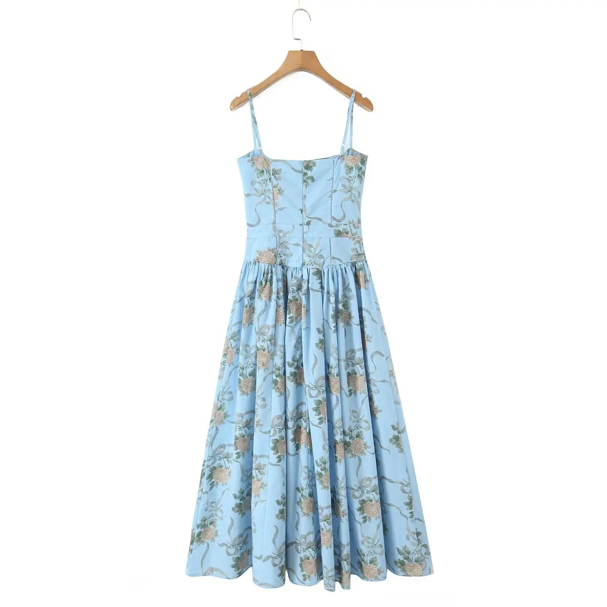 Mya Sexy Spaghetti Straps Floral Print Dress