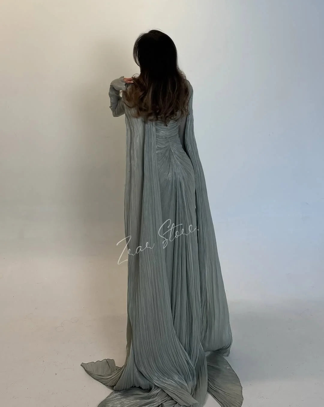Vern Formal Evening Dress O Neck Full Sleeves Formal Occasion Prom Gown